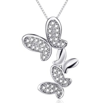 Anhänger Schmetterlings Tanz 925 Silber mit Zirkonias...