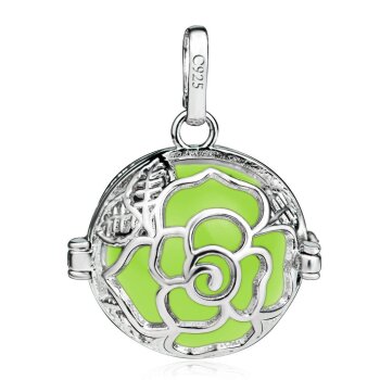 Anhänger Rose Klangkugel Harmony kiwi grün inkl. 925...