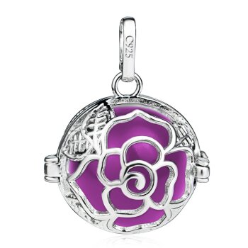 Anhänger Rose Klangkugel Harmony Brombeere inkl. 925...
