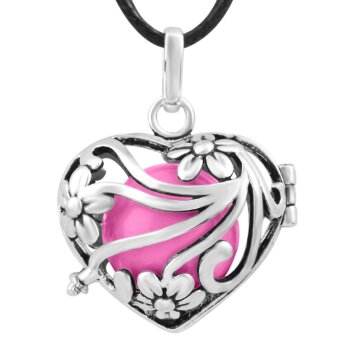 Anhänger Harmony Daisy Heart Klangkugel pink Sterling...