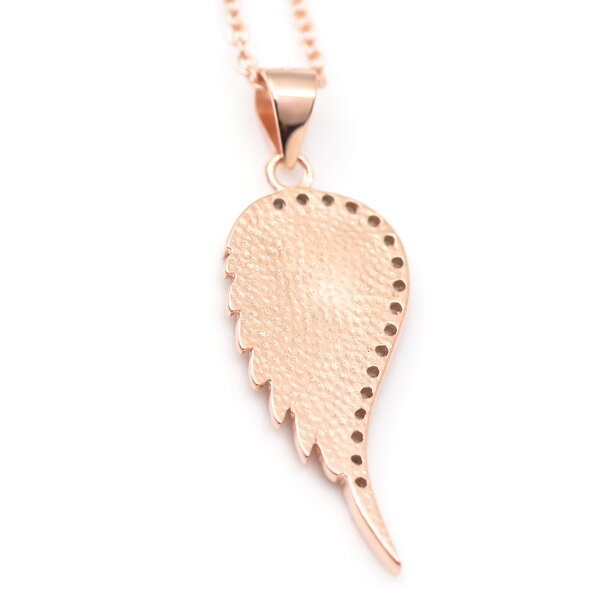 Angel wings pendant  my Angel  925 silver rosegold plated