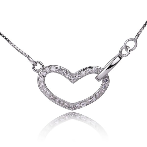 Herz Collier LOVLY Zirkonias aus 925 Silber im Etui