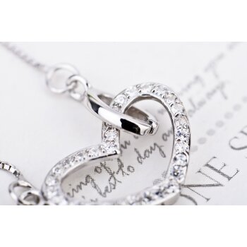 Herz Collier LOVLY Zirkonias aus 925 Silber im Etui