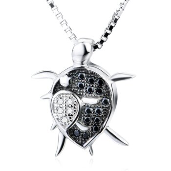 Anhänger Schildkröten 925 Silber mit Zirkonias klar &...
