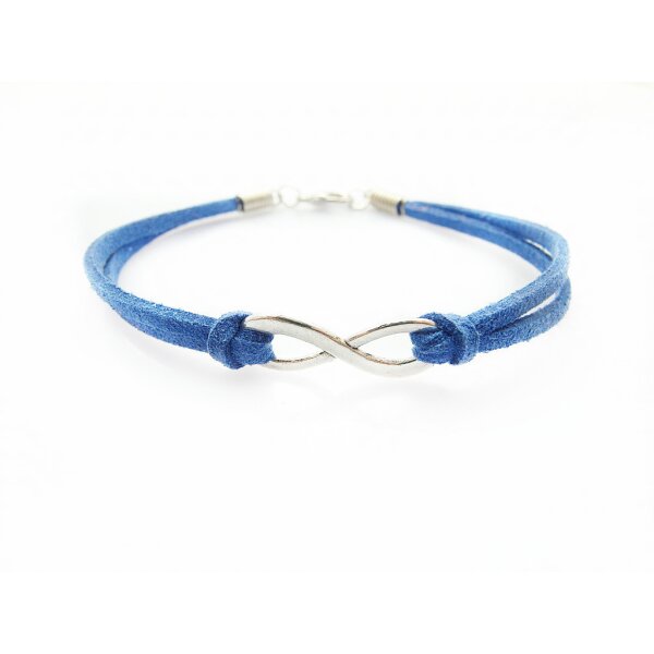 Armband Infinity Schleife blau  im Organza Beutel