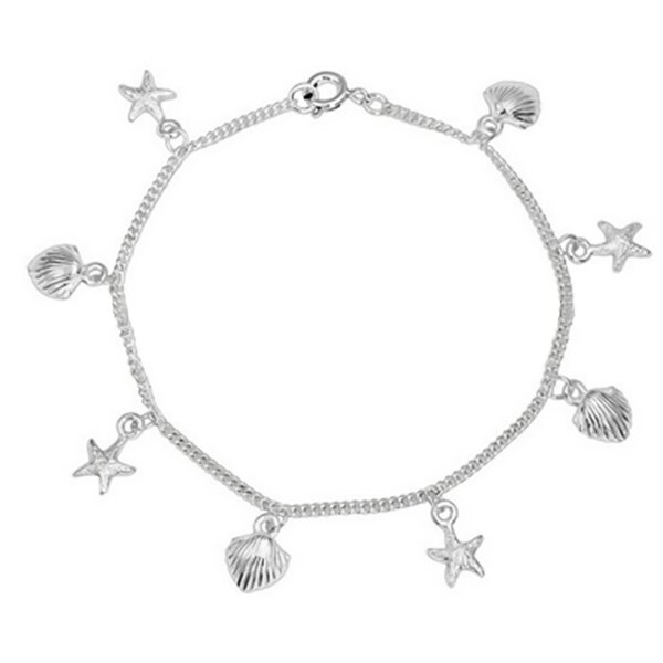 Bettelarmband Seestern & Muschel 925 Silber mit 8 Anhngern im Etui