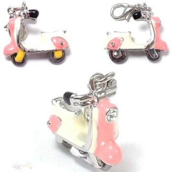Roller  Charm rosa mit Strass &  Emaille