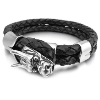 Armband Edelstahl Engelsflügel Echt Leder alt weiß im Organza Beutel ,  59,99 €