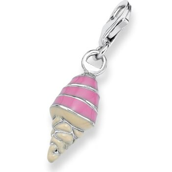 Eis Charm  mit rosa Strass &  Emaille