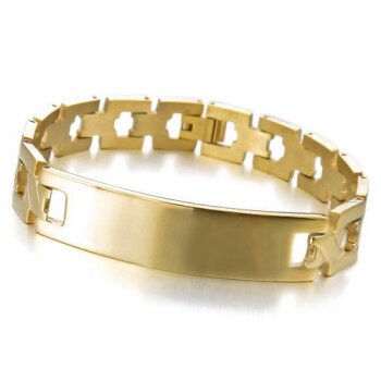 Armband NAMENSSTEG gold aus 316 L Edelstahl Gravur Option...