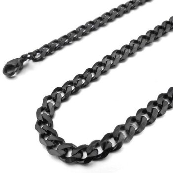 Panzer Kette schwarz 5 mm - 7 mm Größen Auswahl 316 L...