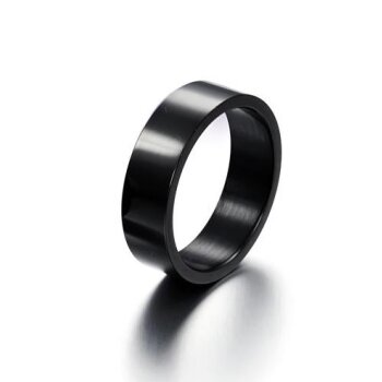 Schwarzer Edelstahl Damenring 316 L schwarz /...