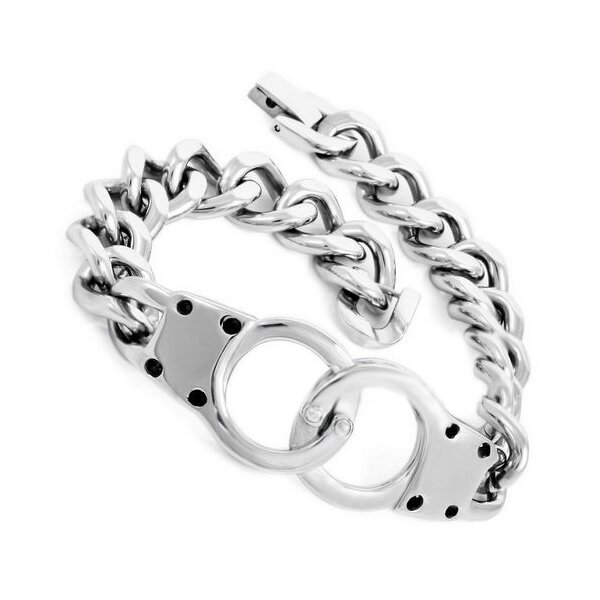 Armband Handschellen aus 316 L Edelstahl im Schmuck Etui