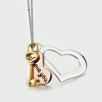 4 tlg. SET Anhänger Herzen " I Love You "...