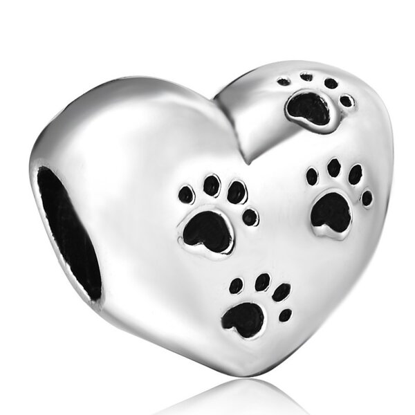 Bead Perle Herzchen mit Pfoten My sweet Pet aus 925...