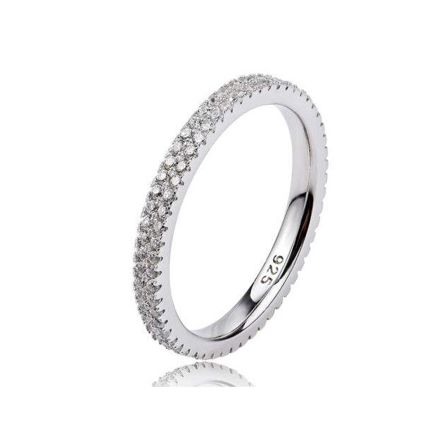 Silberring Brilliant GLAM Zirkonia 2 reihig aus 925...