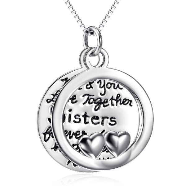 Anhnger 2tlg. Amulett  Me & You Love Together Sisters forever 925 Silber GRAVUR OPTION