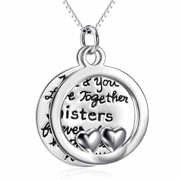 Anhänger 2tlg. Amulett  Me & You Love Together Sisters forever love happiness always aus 925 Silber inkl. Gliederkette im Etui GRAVUR OPTION