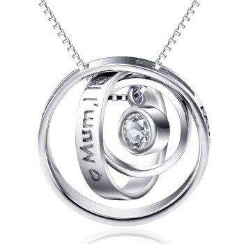 Anhänger Galaxie Ringe Mum I love you 925 Silber GRAVUR...