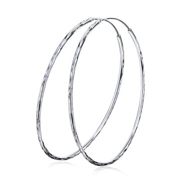 1 Paar Creolen XL diamantiert 925 Silber im Etui