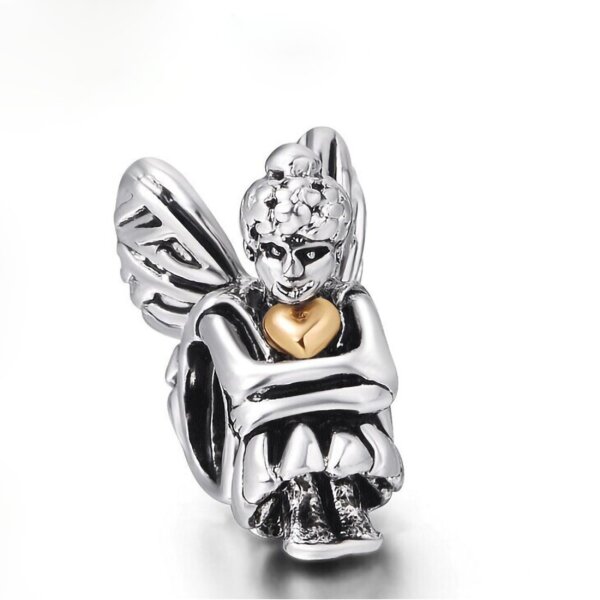 Bead Perle Elfe mit Herz aus 925 Silber Teil vergoldet...