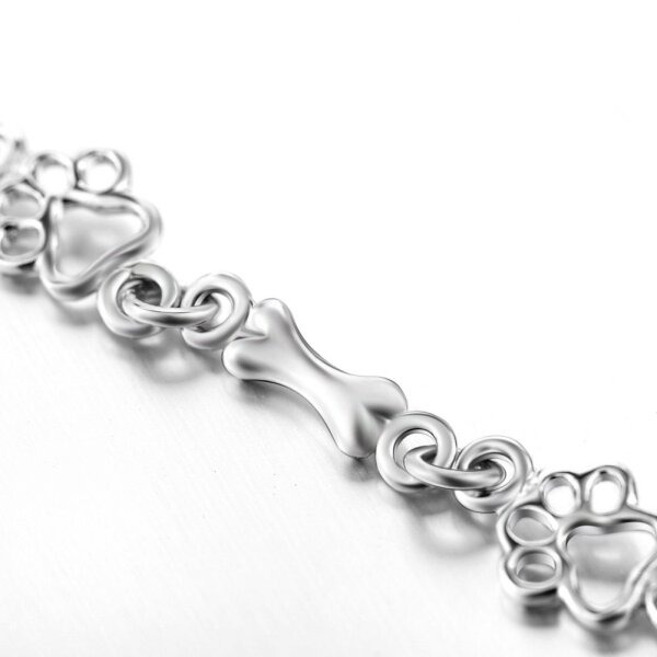 Armband Pfote & Knochen aus 925 Silber im Etui