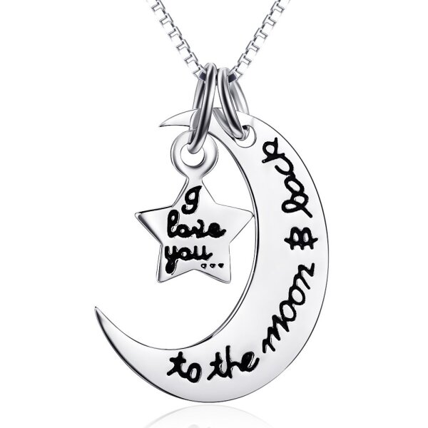 3 tlg. Set Anhänger Mond to the moon and back 925 Silber...