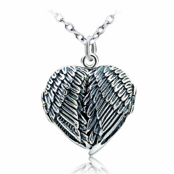 Medaillon Engelsflügel Herz aus 925 Silber inkl....