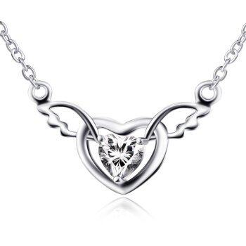 Collier Engelsflgel mit Herz Zirkonia aus 925 Silber im...