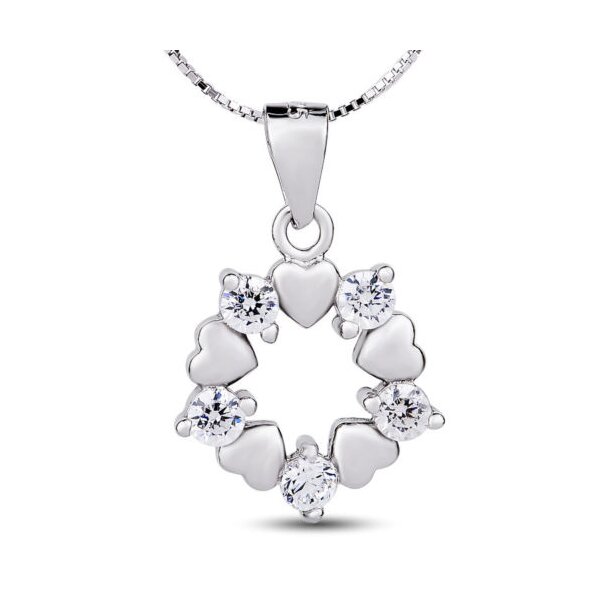 Anhänger Herz Tanz aus  925 Silber mit Zirkonias  inkl. Kette im Etui