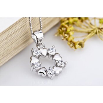 Anhänger Herz Tanz aus  925 Silber mit Zirkonias...