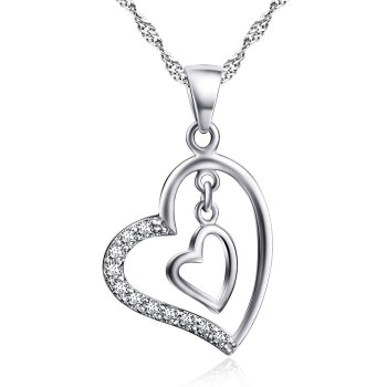 Anhänger swinging Hearts mit Zirkonias aus 925 Silber...