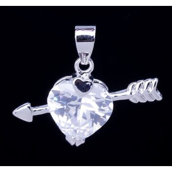 Silber Anhänger Herz mit Pfeil aus 925 Silber OHNE KETTE