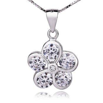 Anhänger Blüten Traum mit Zirkonias aus 925 Silber inkl....