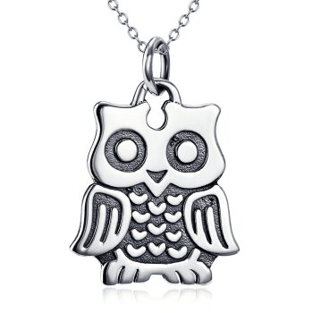 Anhänger EULE aus 925 Silber inkl. Kette im Etui