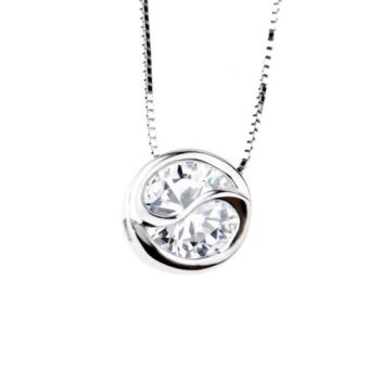 Anhänger YIN YANG Solitär mit Zirkonia inkl. Kette aus...