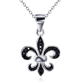 Anhnger Fleur de Lis aus 925 Silber mit Zirkonias...