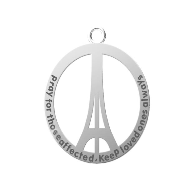 Anhänger Pray for Paris aus 925 Silber inkl. Kette im Etui