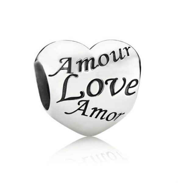 Bead Perle  Amour Love Amor, ...  aus 925 Silber OHNE KETTE im Etui