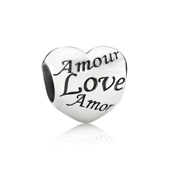 Bead Perle  Amour Love Amor, ...  aus 925 Silber OHNE KETTE im Etui