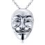 Anhänger Anonymous Maske 3D aus 925 Silber inkl. Kette im Etui