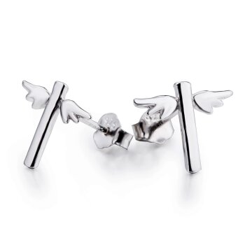1 Paar Ohr Stecker Engelsflügel Kreuz aus 925 Silber...