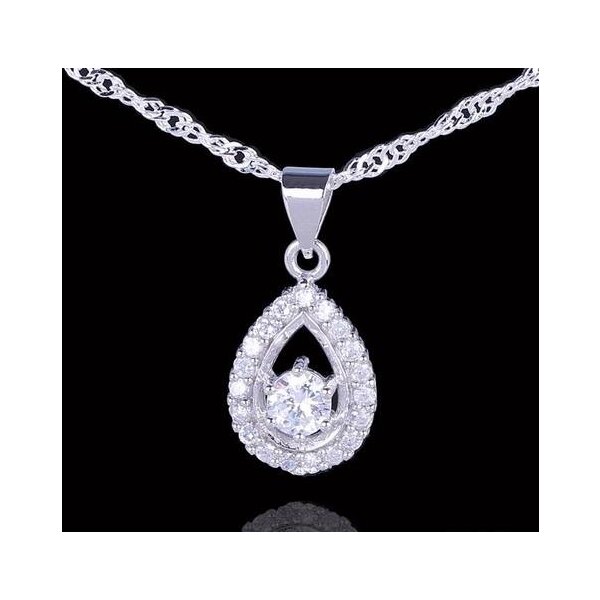 Silber Anhänger Morgentau Zirkonia aus 925 Silber OHNE KETTE