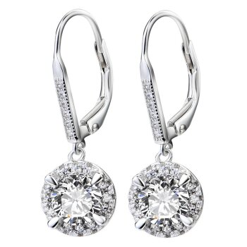 1 Paar Ohrhänger Solitaire GLAM mit Zirkonias pave aus...