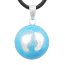 Anhänger Harmony Ball  Klangkugel Füße metallic himmelblau mit Sterling Silber versilbert  inkl. Kette