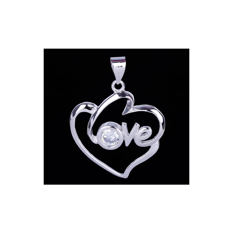 Silber Anhänger Herz LOVE mit Zirkonia aus 925 Silber OHNE KETTE, 59,99 €