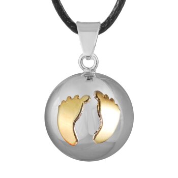 Anhänger Harmony Ball Klangkugel gold Füße mit Sterling...
