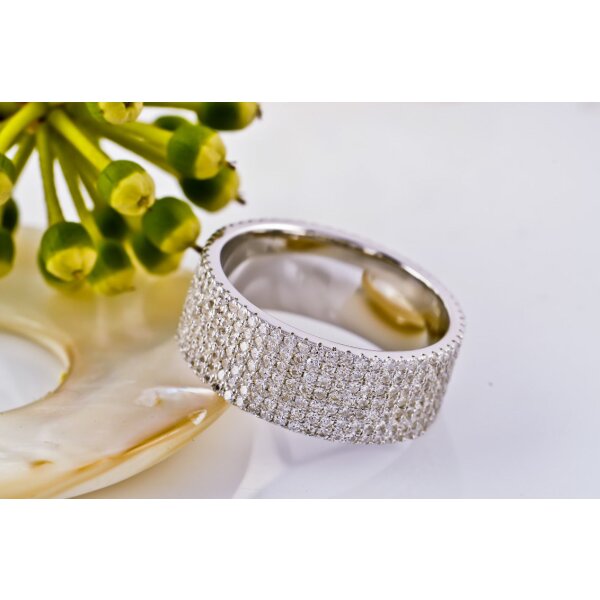 Silberring Cocktailring  Brillant GLAM mit Zirkonias  pave aus 925 Silber im Etui