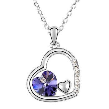 HERZ ANHÄNGER Swarovski Elements violett inkl Kette im...