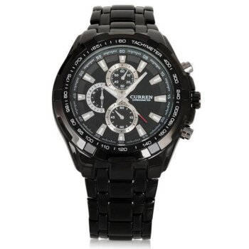 Armbanduhr DEEP BLACK Edelstahl schwarz